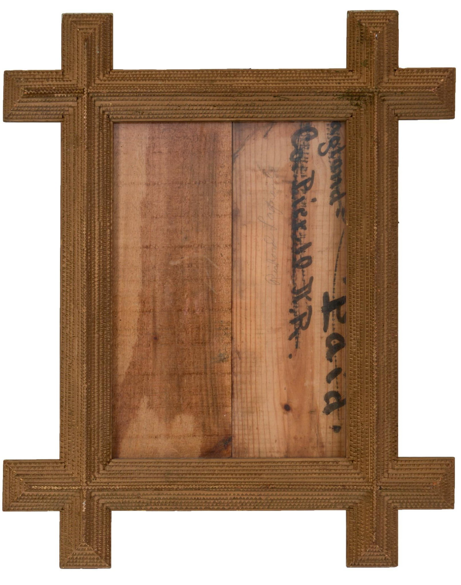 LARGE TRAMP ART FRAME. (1 of 2)