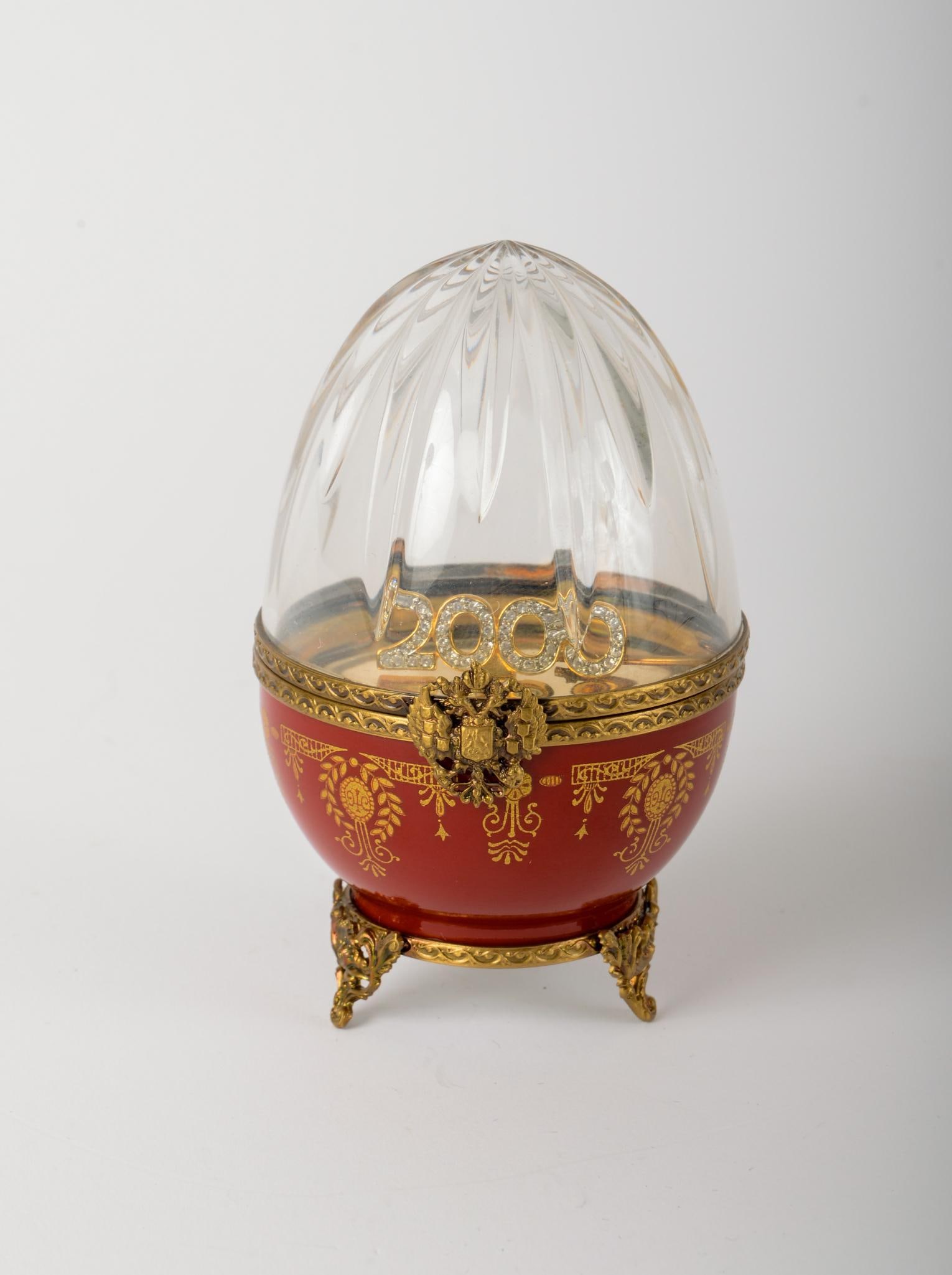 LIMOGES FABERGE MILLENIUM EGG: Height 4.5 inches, marked Faberge no. 522. Excellent condition.