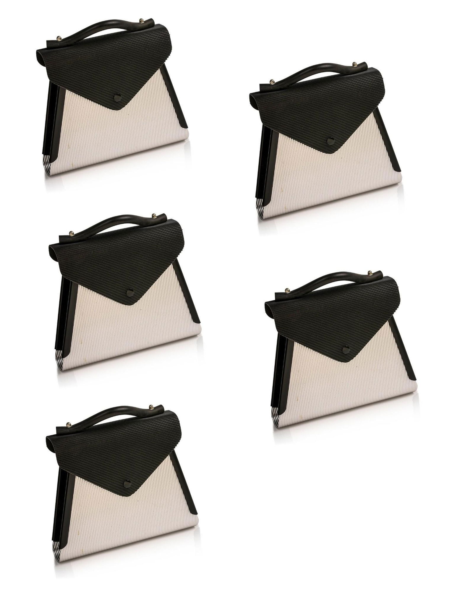 FIVE CHRISTIAN JONACK MODERNIST HANDBAGS. (1 of 3)