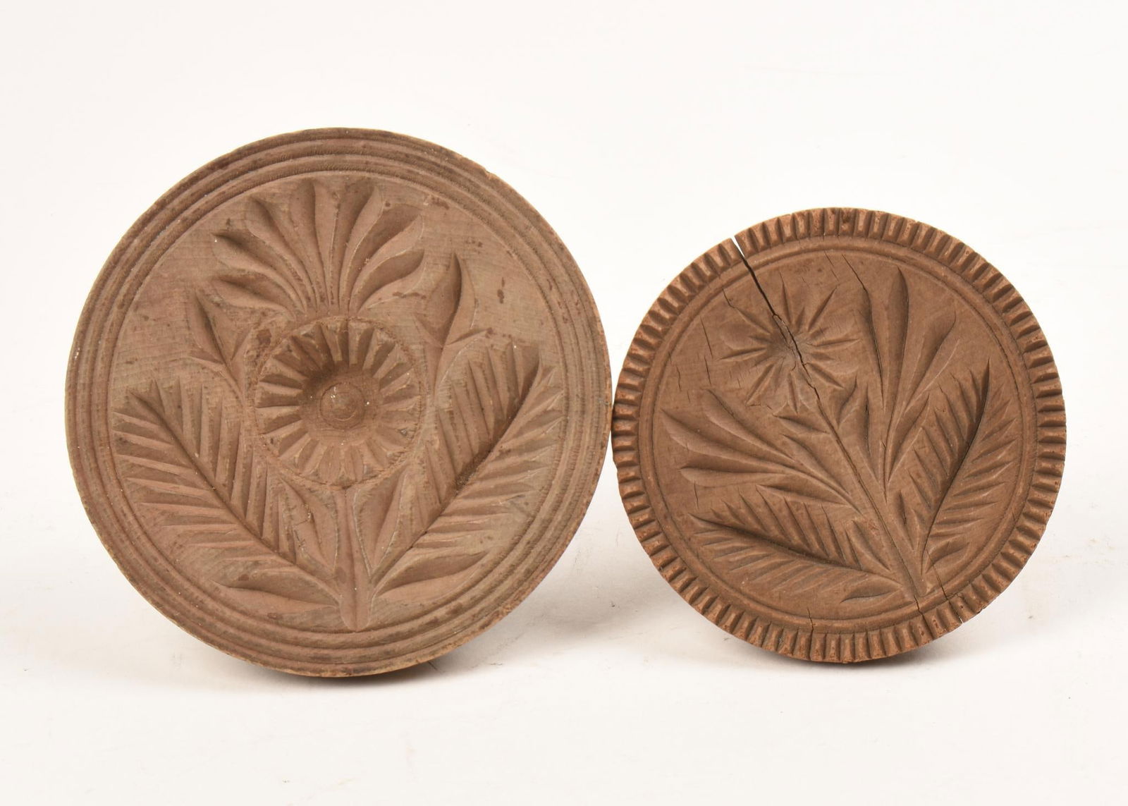 TWO WOOD BUTTER MOLDS (1 of 4)