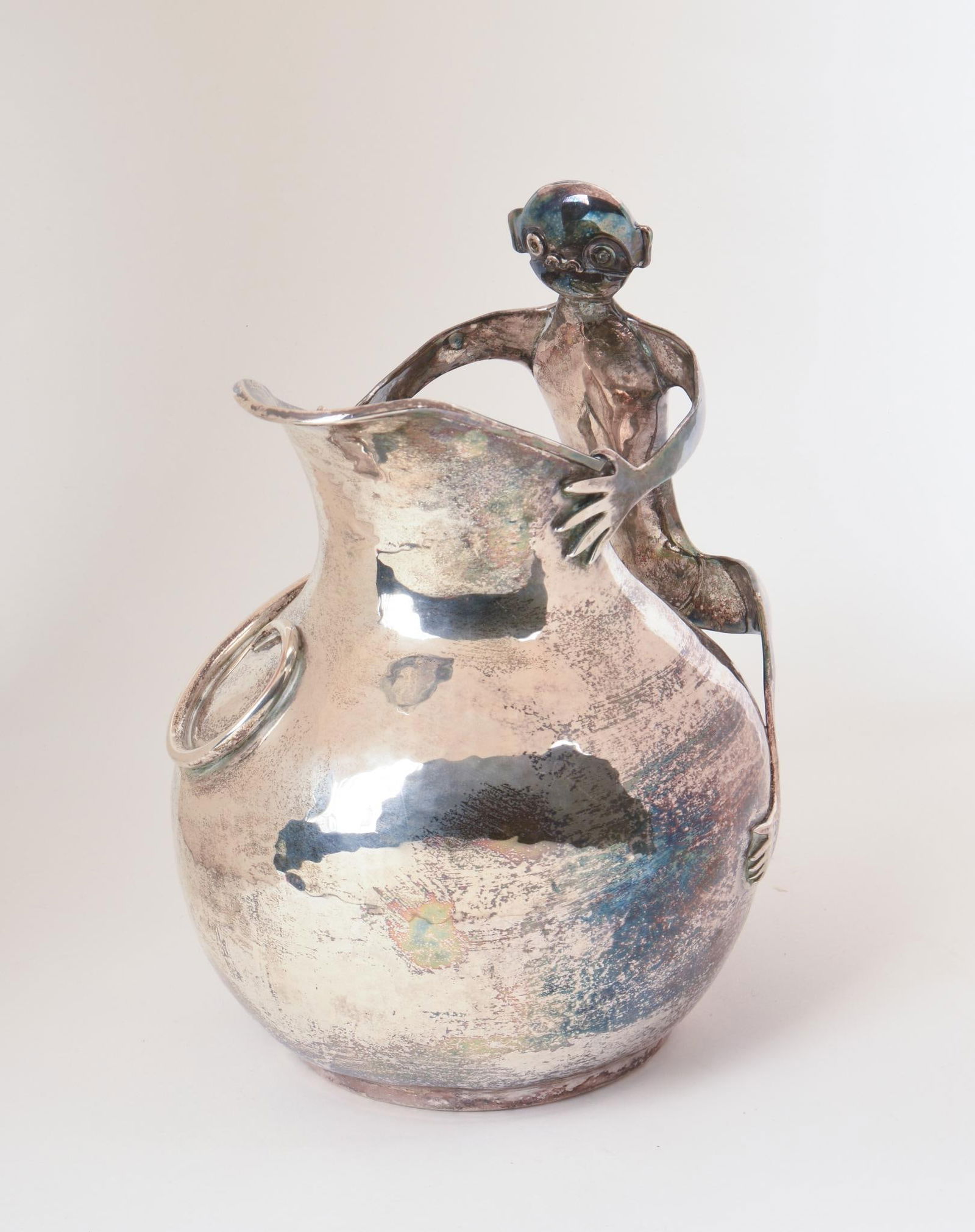 MEXICAN SILVER PLATE WATER PITCHER BY EMILIA CASTILLO (1 of 7)