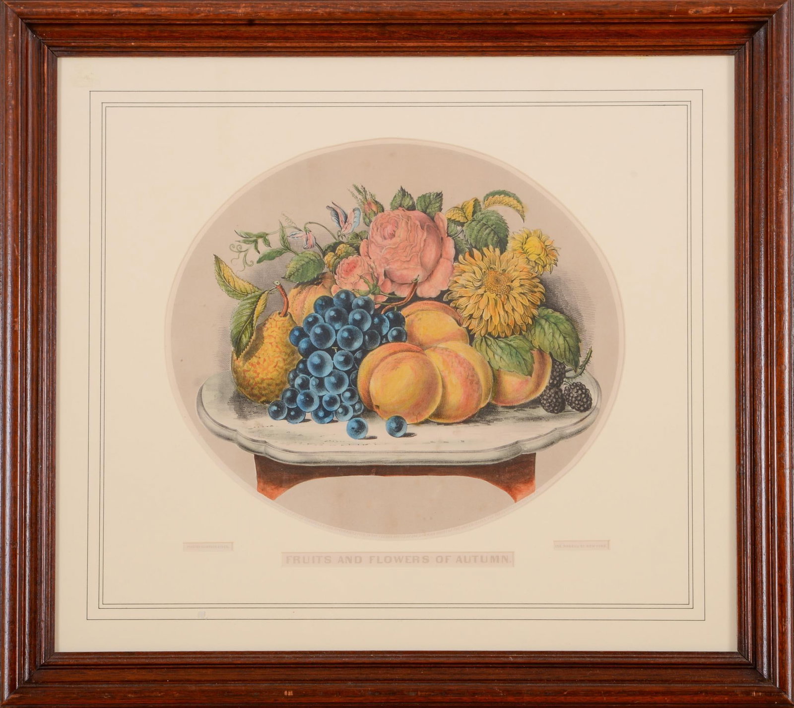 FRUITS AND FLOWERS OF AUTUMN' PRINT PUBLISHED BY CURRIER & IVES (1 of 2)