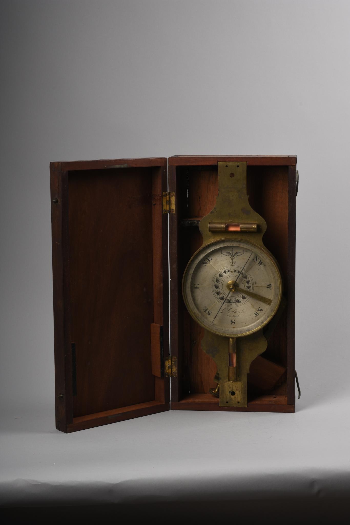 L. COLTON NEW YORK 19TH CENTURY CASED SURVEYOR'S COMPASS. (1 of 5)