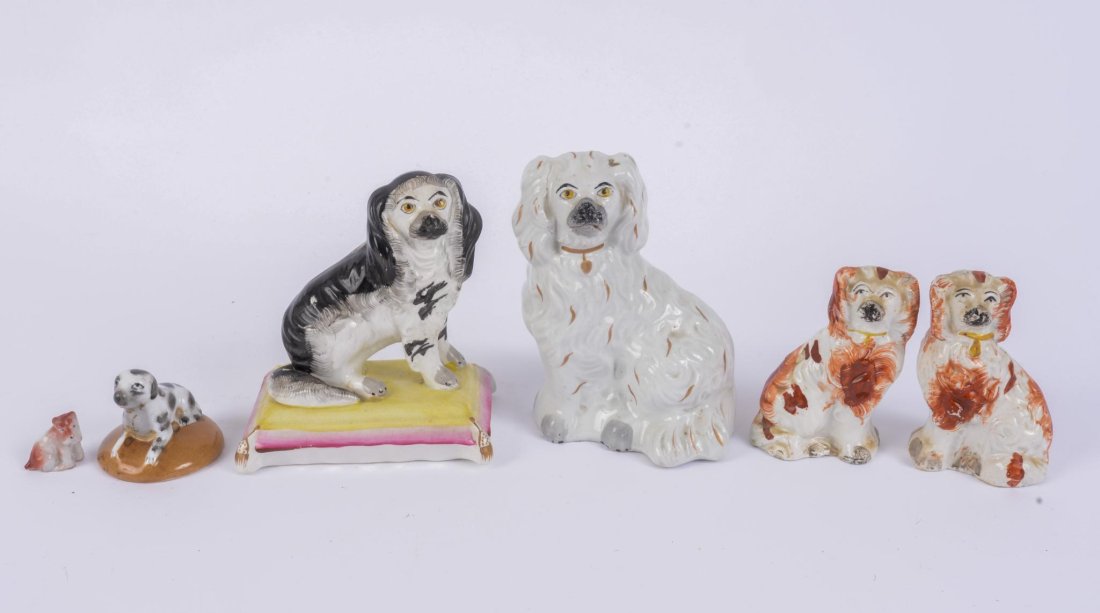 SIX PORCELAIN DOG FIGURINES (1 of 3)