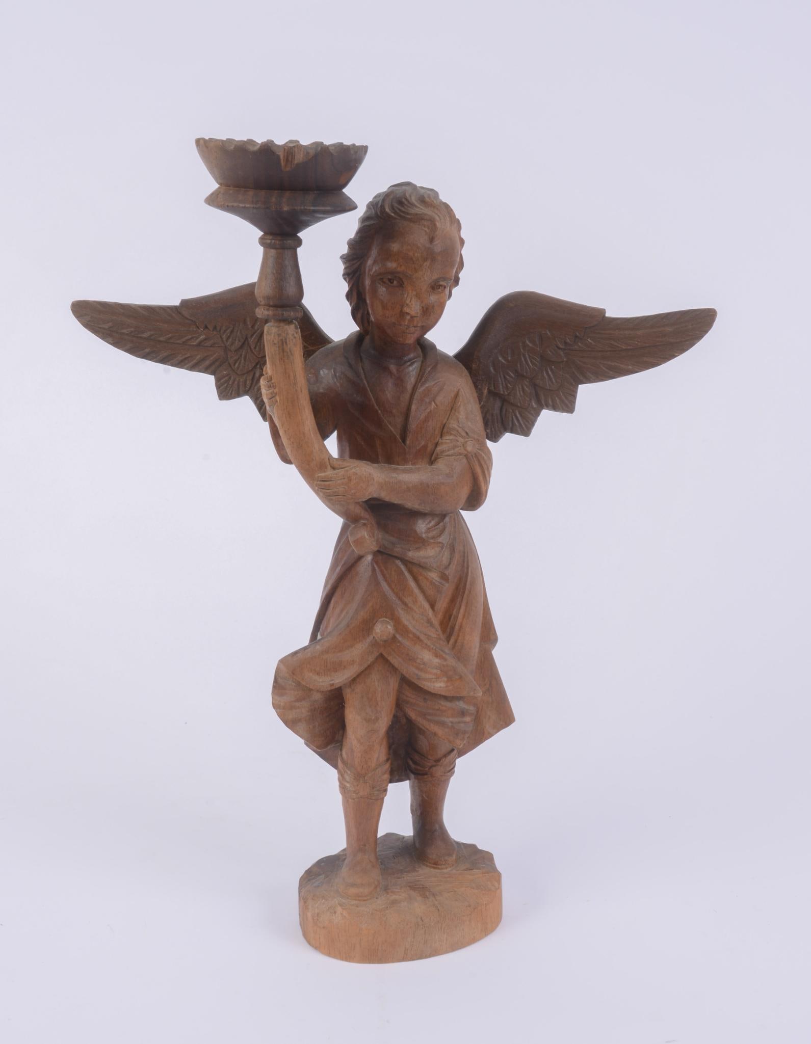 CARVED WOODEN ANGEL (1 of 3)