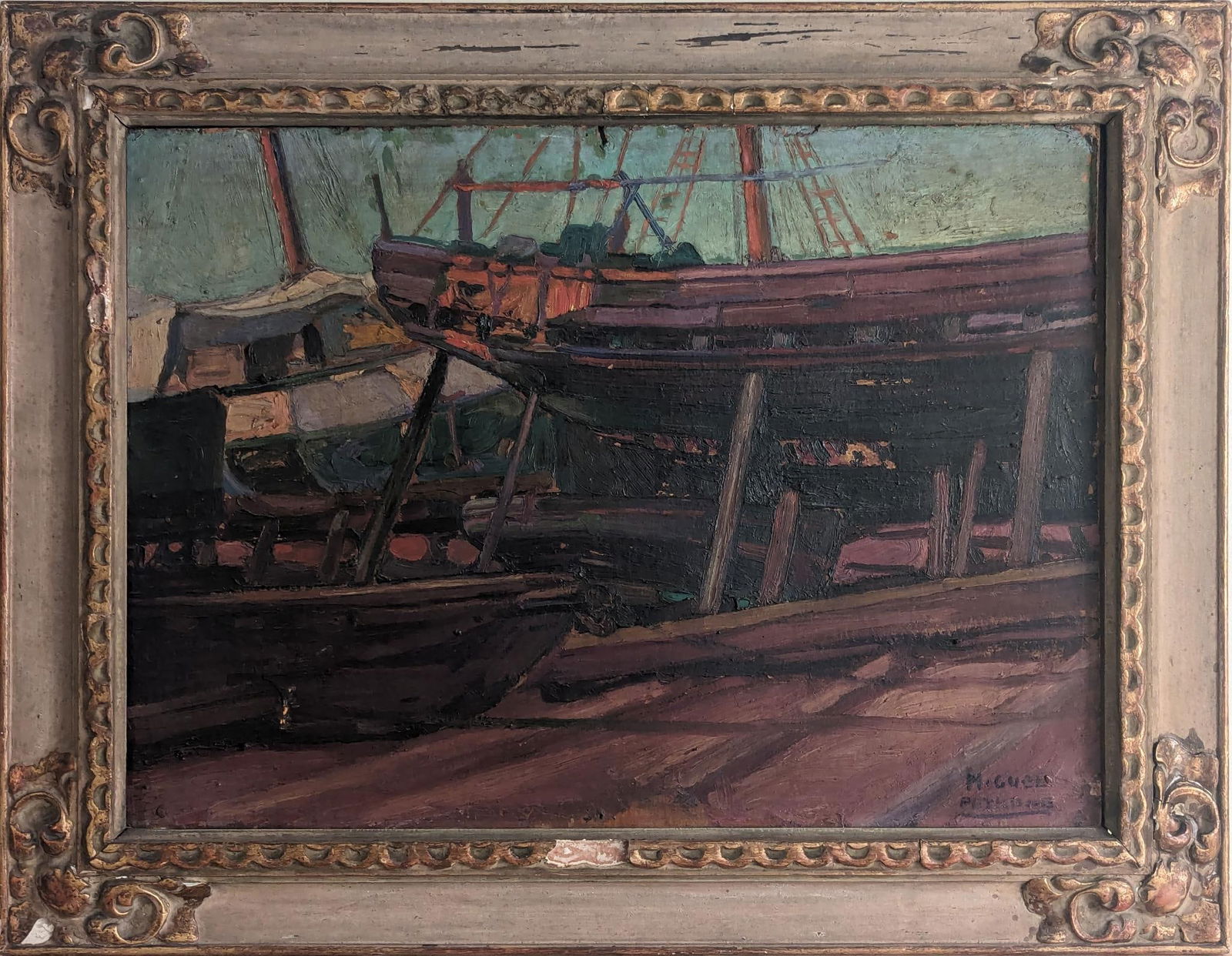 Impressionist Painting of a Dock (1 of 3)