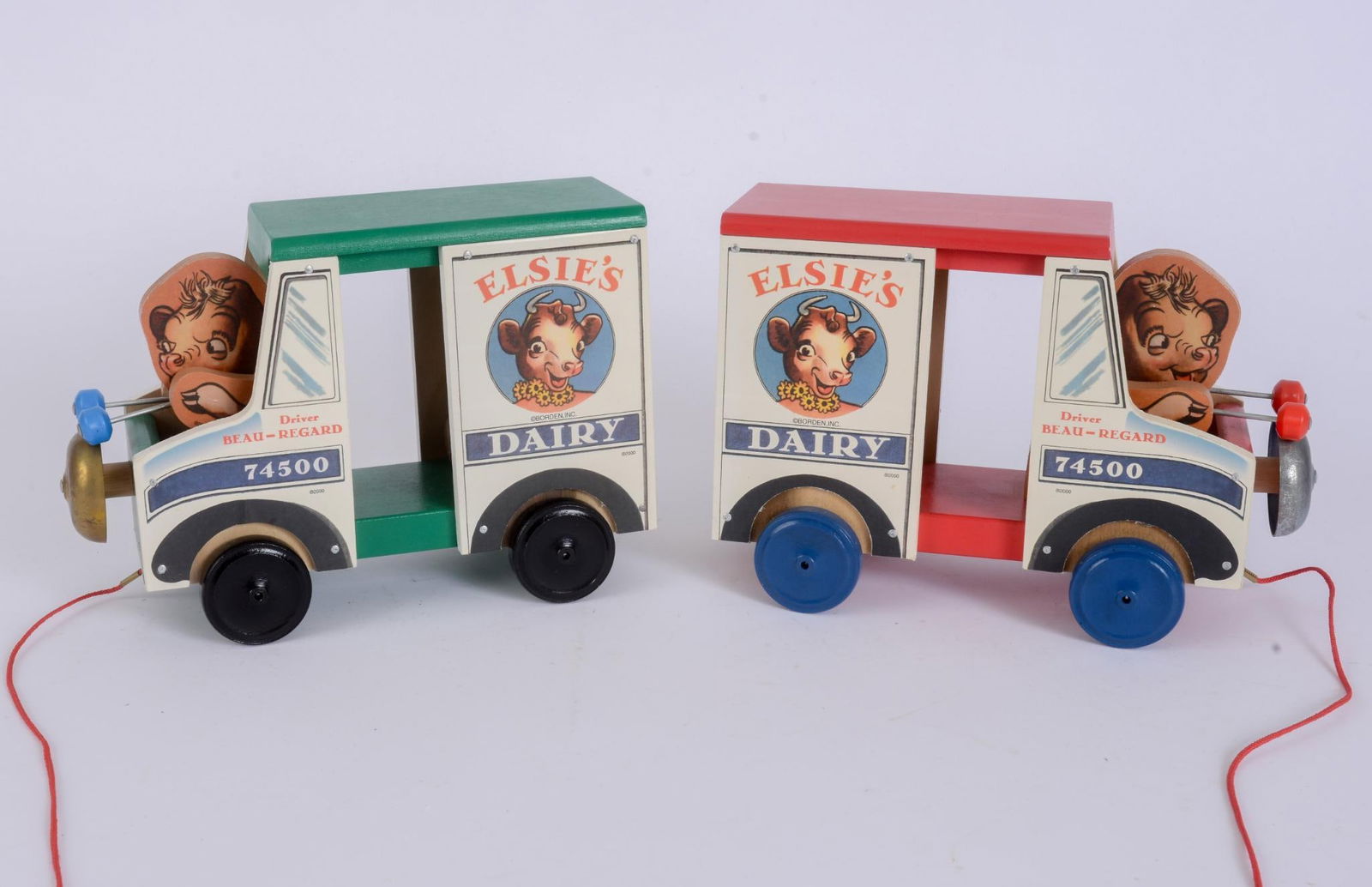 Two Wood Elsie's Dairy Milk Truck Pull Toys (1 of 2)