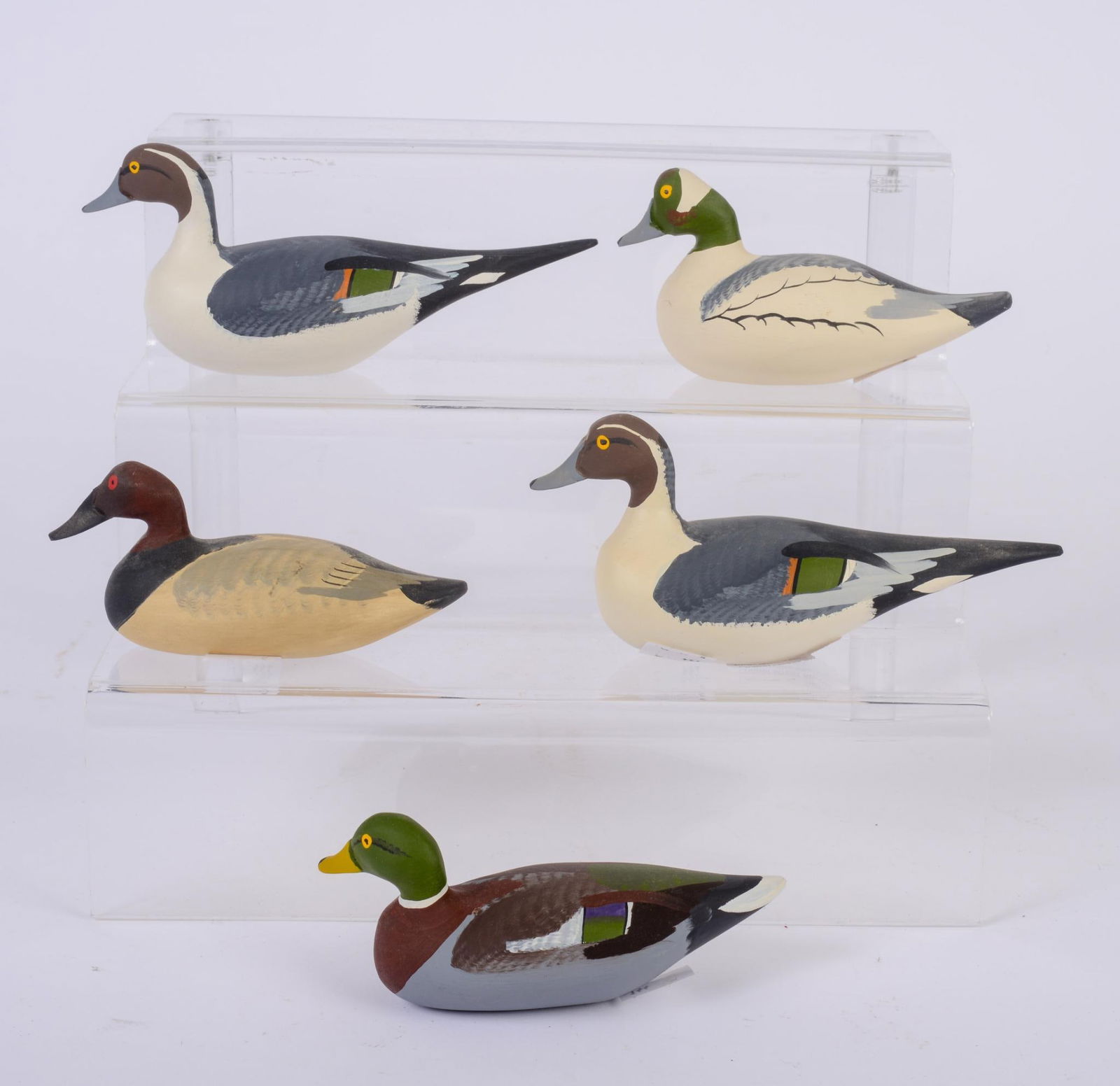 Five Small Painted Wood Duck Decoys (1 of 3)