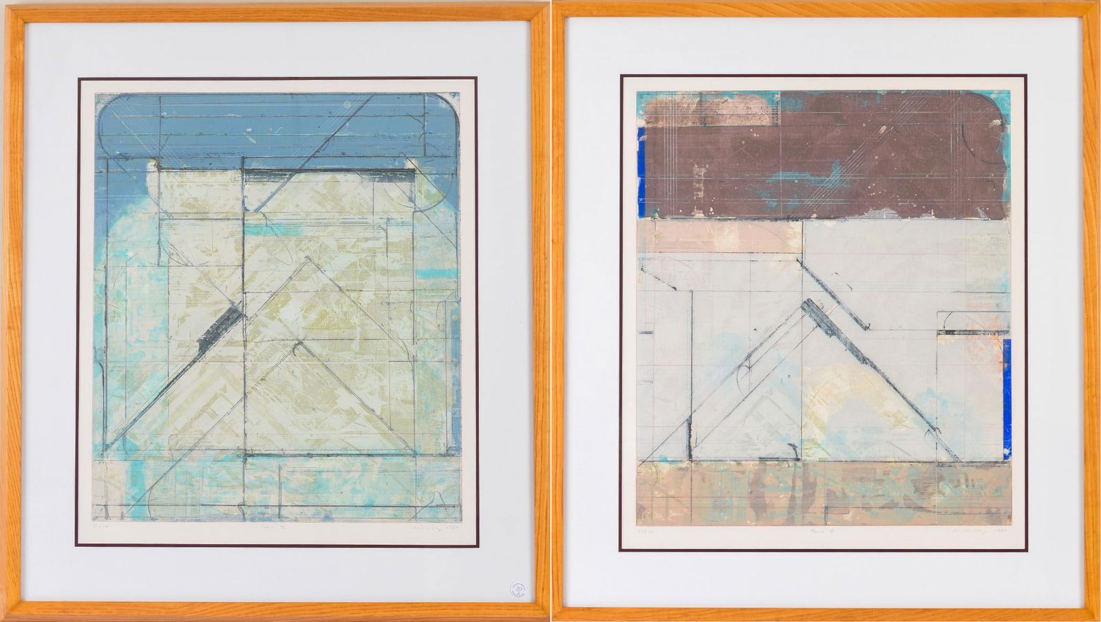 Robert W. Kelly. Tana III and Tana V.: Each a multi plate etching, image 20 x 24 inches, pencil signed, titled, dated 1987 and numbered from an edition of 100. Published by Kathy Caraccio.