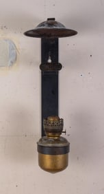 METAL AND BRASS WALL HANGING GAS LANTERN