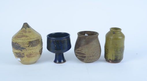 4 STUDIO POTTERY VASES