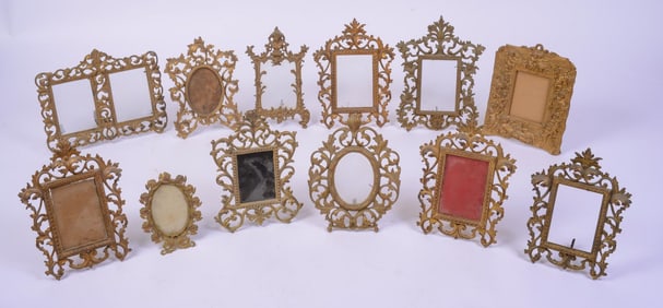 LARGE GROUP OF METAL ACANTHUS LEAF FRAMES