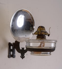 CAST IRON MIRROR BACK GAS LIGHT SCONCE