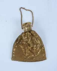 GILT MESH EVENING PURSE