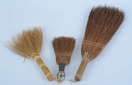 THREE WHISK BROOMS.