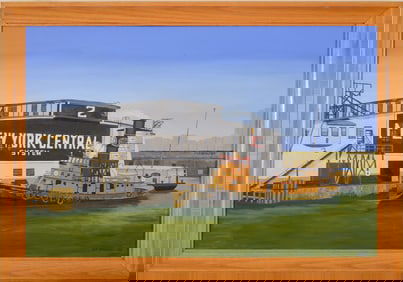 Painting of High Pressure Steam Tug Boat, Weehawken, NJ