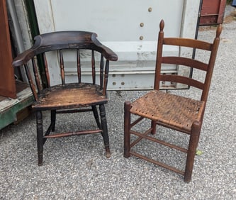 TWO NEW ENGLAND COUNTRY CHAIRS.