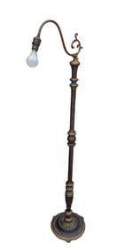 GILT METAL AND WOOD FLOOR LAMP