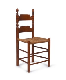 UNUSUAL LADDERBACK SIDE CHAIR, POSSIBLY CANADIAN.