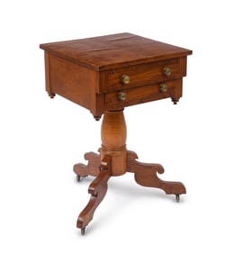 EARLY 19TH C TIGER MAPLE FEDERAL STAND