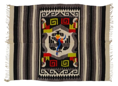 Native American Multi Colored Woven Blanket.