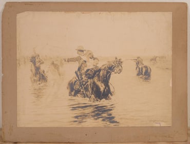 PLATINUM PRINT 'SAVING THE GIRL' BY CHARLES SCHREYVOGEL