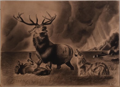 STAG AT BAY, AFTER LANDSEER.