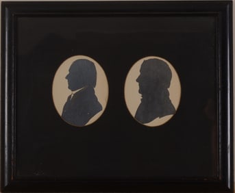 SILVER PRINT SILHOUETTES OF ELIHUE GREENE & CHRISTOPHER GREENE