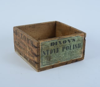WOOD CRATE ADVERTISING DIXON'S CELEBRATED STOVE POLISH