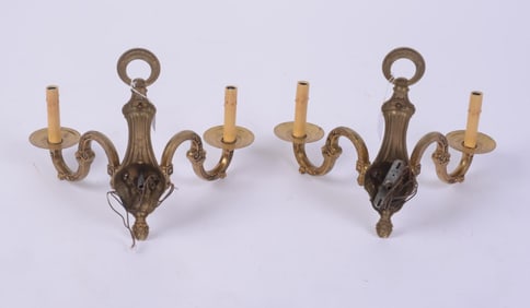 PAIR OF BRASS SCONCES