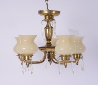 GILT AND GLASS CHANDELIER