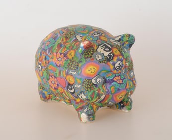VINTAGE MODELING CLAY 'PIGGY BANK' SCULPTURE