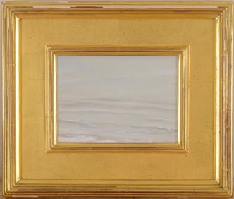 WAVE B III: FOGEY GRAY CHURNING WAVES' OIL ON BOARD