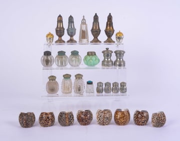 FOUR STERLING SILVER SALT AND PEPPER SHAKERS