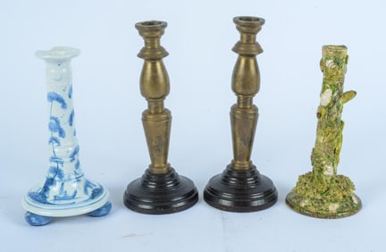 PAIR OF BRASS CANDLE HOLDERS