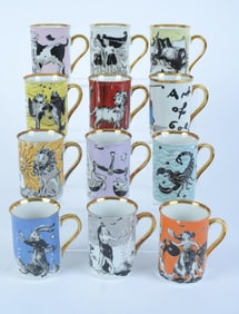 12 EXCLUSIV HERGESTELLT MUGS WITH GOLD HANDLES AND TRM