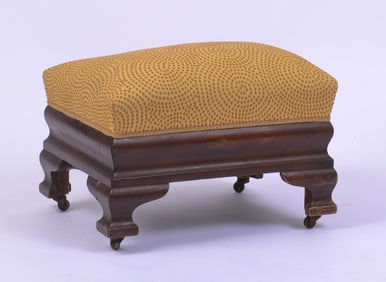 EARLY 19TH C MAHOGANY FOOT STOOL.