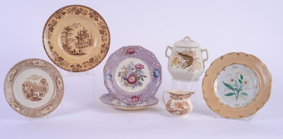 4 IRONSTONE TRANSFERWARE PLATES