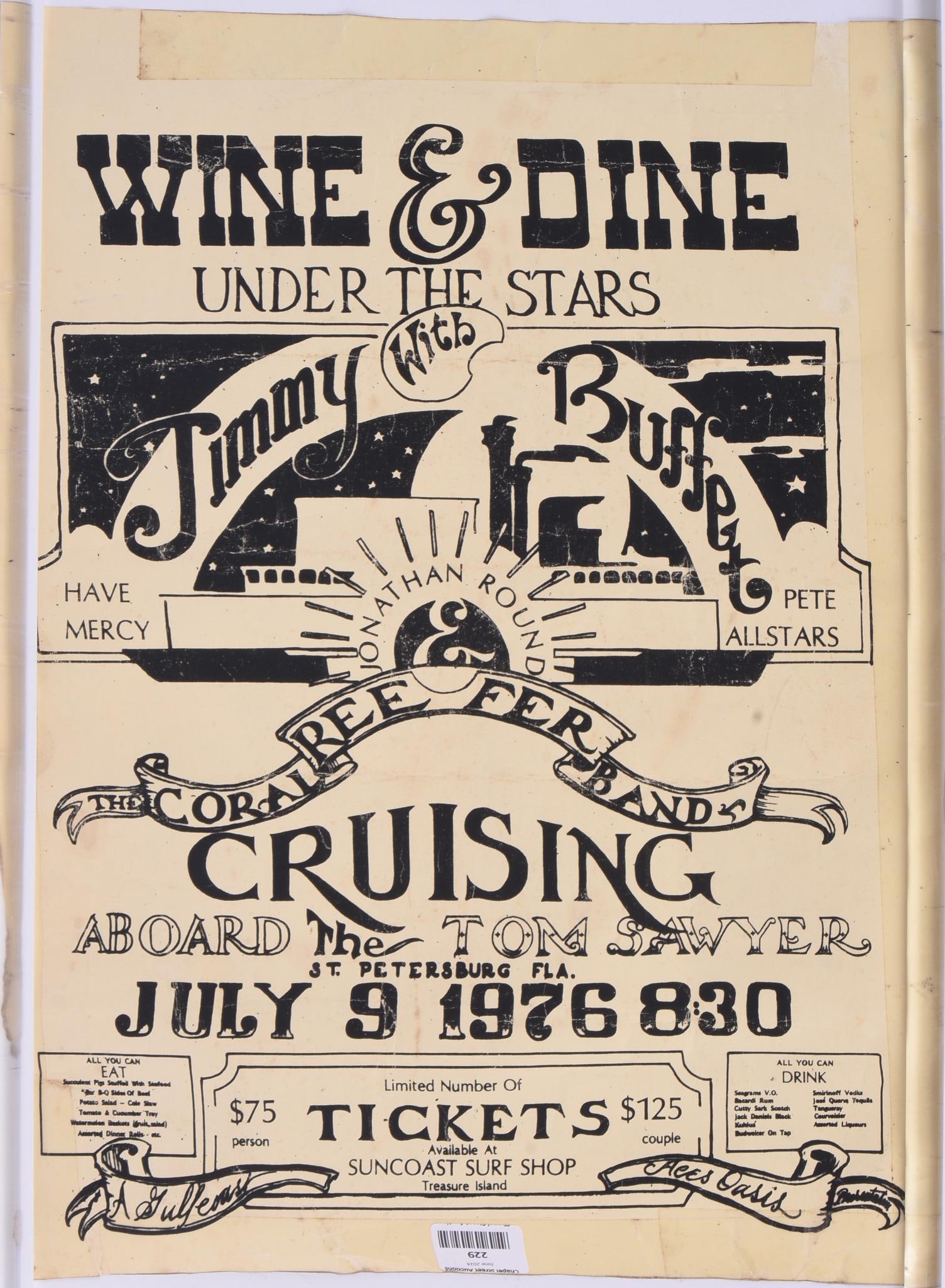 1976 JIMMY BUFFET CONCERT POSTER (1 of 3)