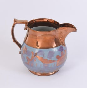 COPPER LUSTRE PITCHER.