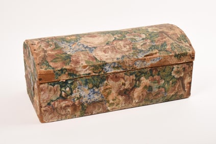 PAPER MACHE DECORATED SMALL WOOD TRUNK