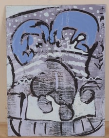 ABSTRACT OIL ON BOARD BY ERIN MCGEE FERRELL.