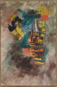 MID CENTURY COLOR FIELD PAINTING, ATTR. RENATO BIROLLI.