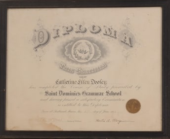 1918 SAINT DOMINIC'S GRAMMAR SCHOOL DIPLOMA.