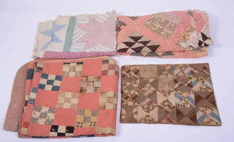 Group of Three Quilts and Quilted Mat