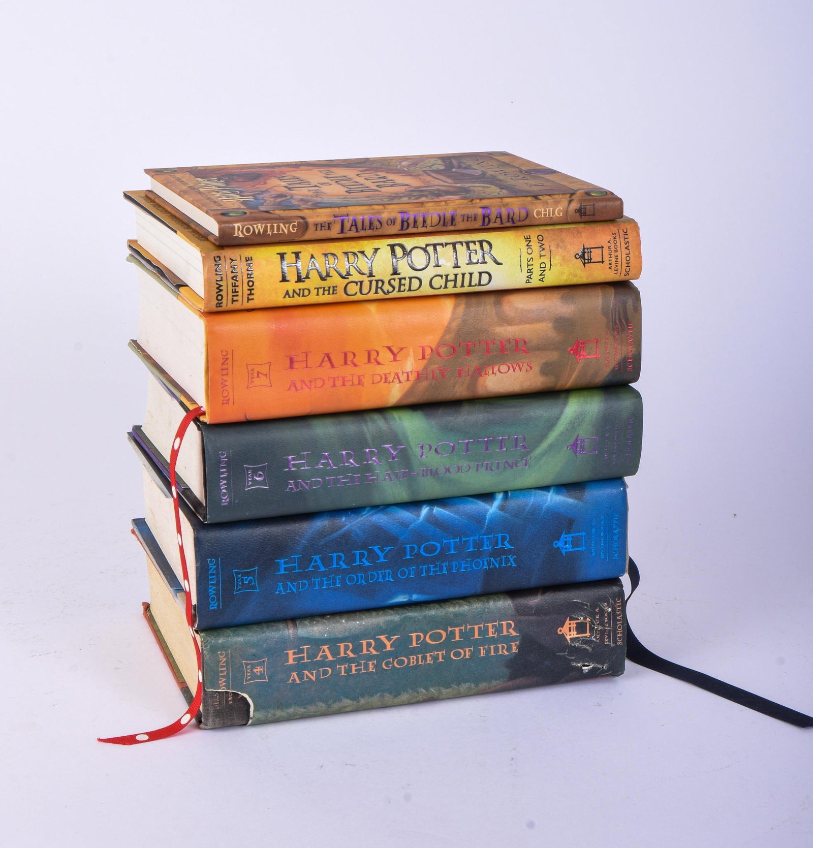Six Volumes of Harry Potter by J.K Rowling: Hard covers, 9.25 inches x 6.5 inches