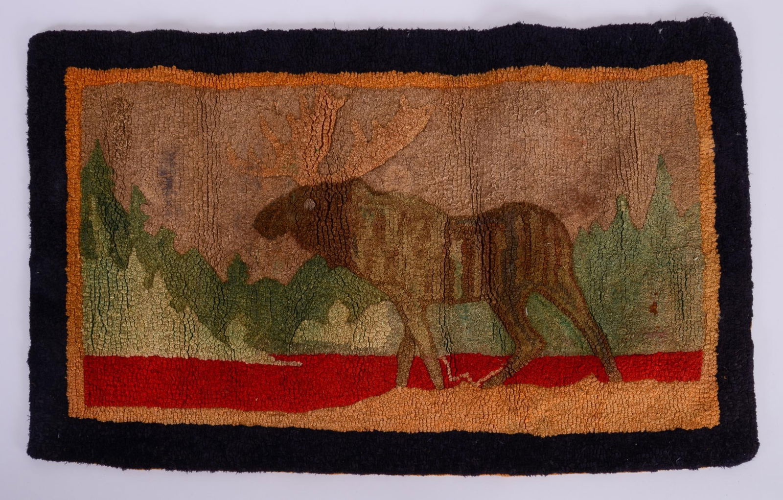 Hooked Rug With Moose (1 of 4)