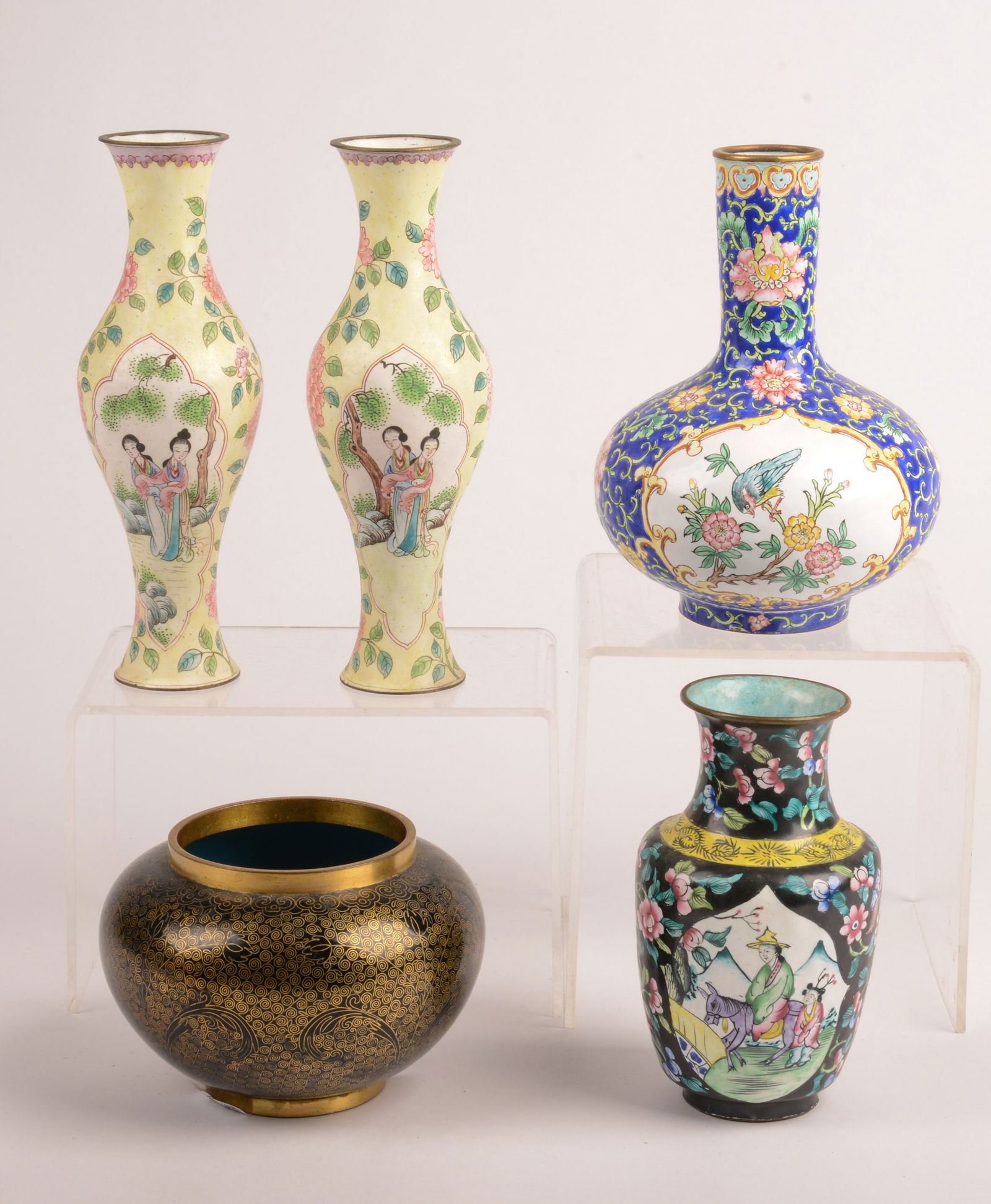 Five Chinese Enamel Vases (1 of 3)
