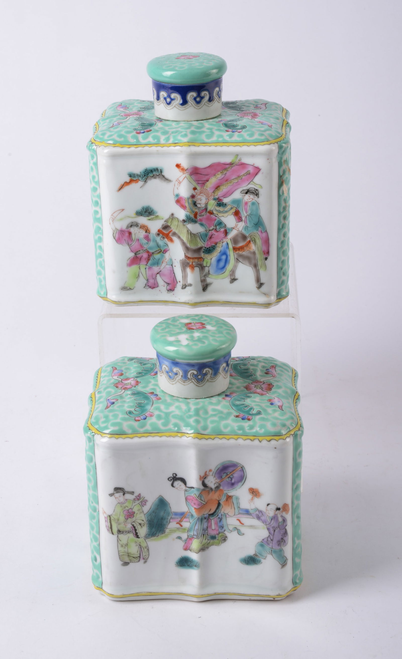 Pair of Asian Ceramic Lidded Jars (1 of 4)