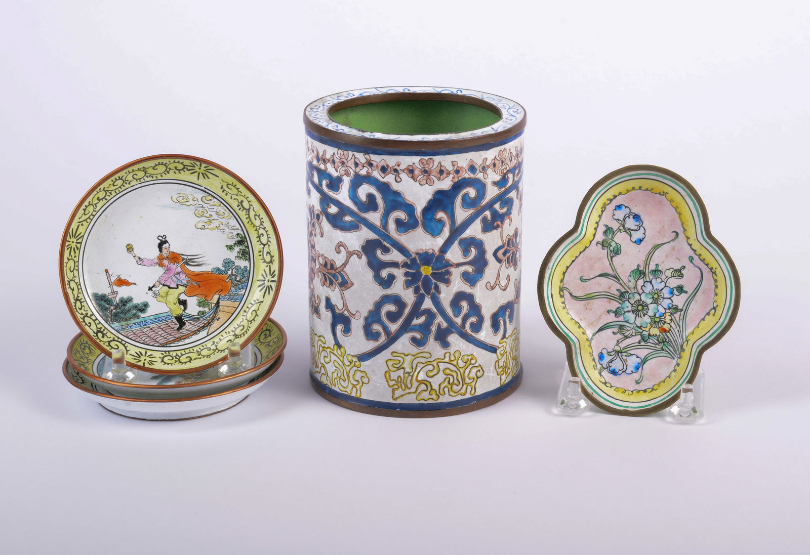 Group of Chinese Enamel Table Items (1 of 4)